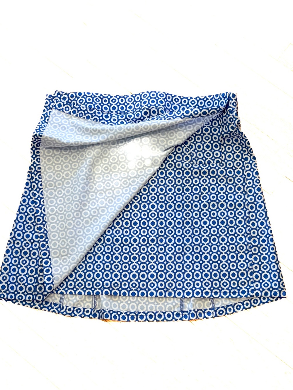 RipSkirt XL Blue White Geometric Wrap Skirt Beach Cover Up Quick Dry - Picture 8 of 12